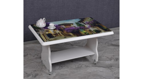 CAMLI TEKERLEKLİ ORTA SEHPA